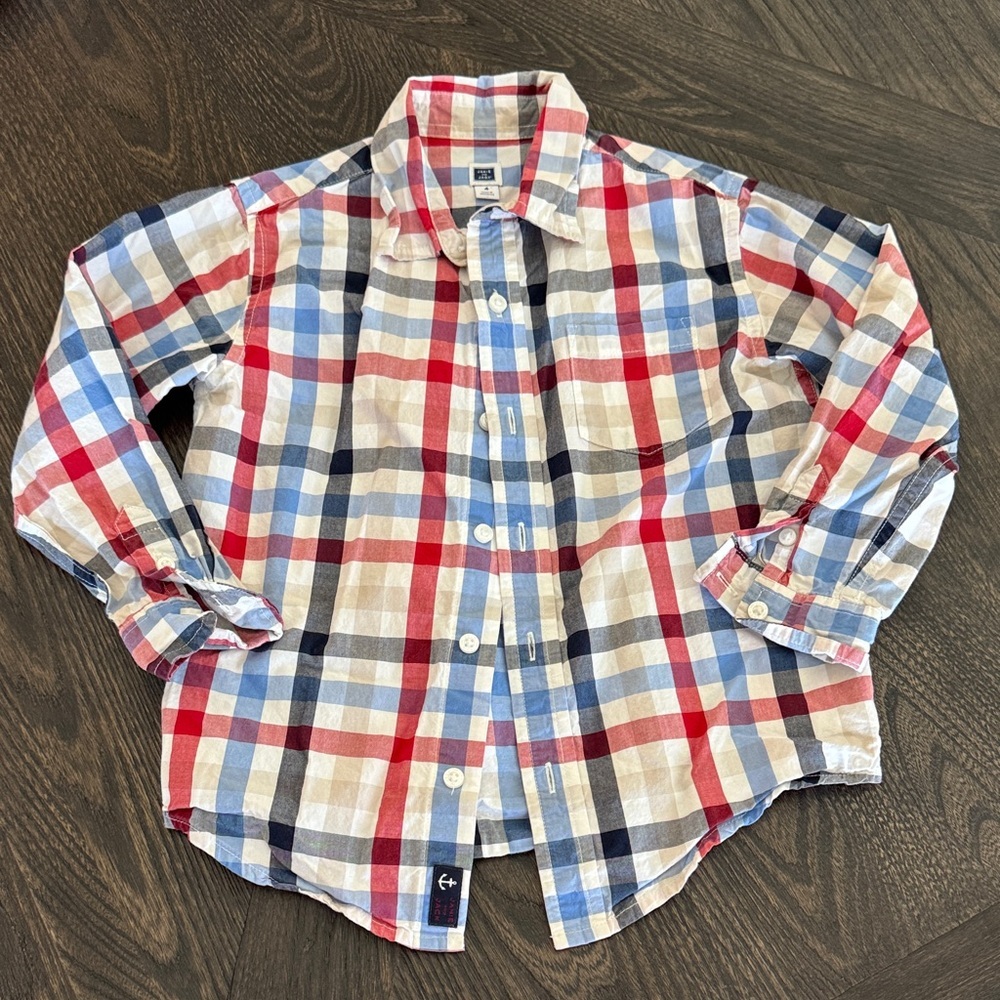 Janie and Jack Multicolor Plaid Button Down Shirt